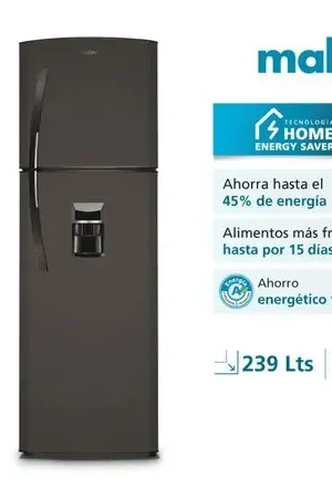 Refrigeradora Mabe RMA255FYPG Top Mount No Frost 239L Grafito Reso Gratuito