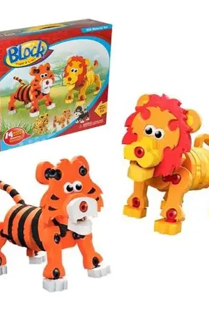 Juego Didáctico Rompecabezas de Blocks 3D Tigre y León Quantità Limitata