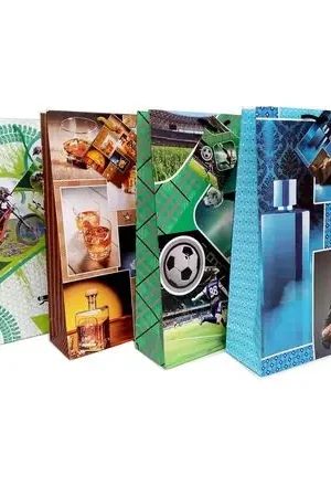Super Prezzo Bolsa de Regalo Caballero Small x4 unidades Blanco Marrón Verde Azul