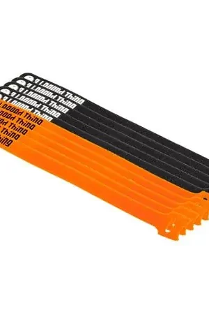 3 Legged Thing - Ataduras de Cable Reutilizables (Negro/Naranja, Paquete de 10) - Estilo Gancho y Bu Alta Qualità