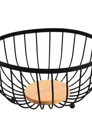 Frutero de Acero con Base de Madera Spedizione Gratuita