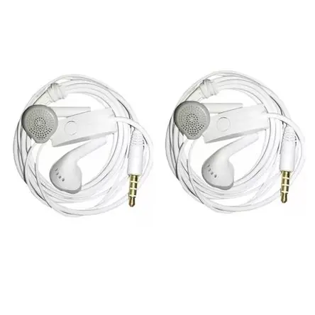 2pcs Audifonos Samsung Bass 3.5 Handfree Blanco Lusso