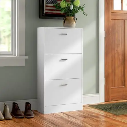Zapatera Organizador Flavia 3 Compartimientos Color Blanco VENTITAS HOME Offerta Limitata