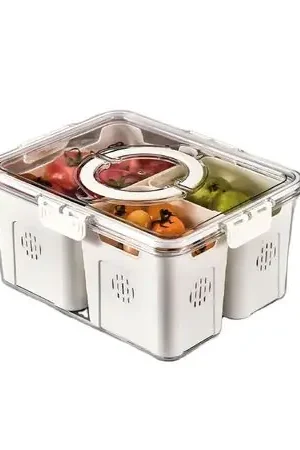 Di Marca Organizador para alimentos 4 compartimentos con asa FB-04 - Blanco
