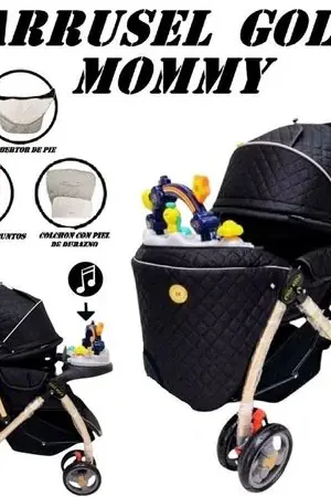 Ultimissimo Modello Coche de Paseo Bandeja Didactica Musical Gold Mommy - Negro