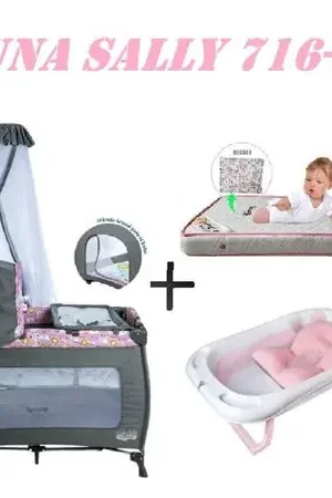 Ultimissimo Modello Cuna Ebaby 716-3 Sally Tina Rosa Colchon Rosa-Rosa