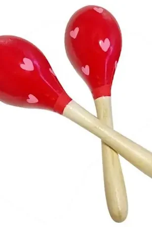 Ultimissimo Modello Maracas Infantiles Musicales Rojo Corazones